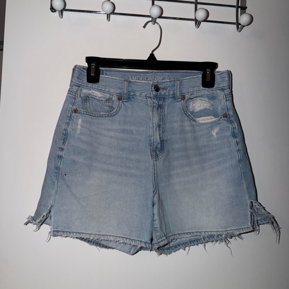 American Eagle Outfitters Women's High Waist Light Blue Denim Shorts